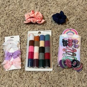 BNWT Hair Accessory Collection, bows, scrunchies, and pony holders for girls
